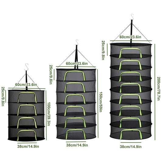 Hängendes Trockennetz für Kräuter & Pflanzen (4 / 6 / 8 Schichten) - Littlefarmerrs23