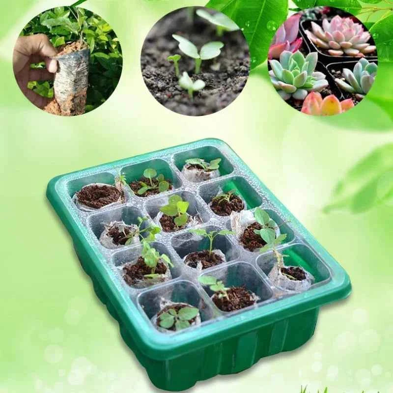 12-Topf Samenstarter-Tablett Pflanzenstarter-Set mit Basis