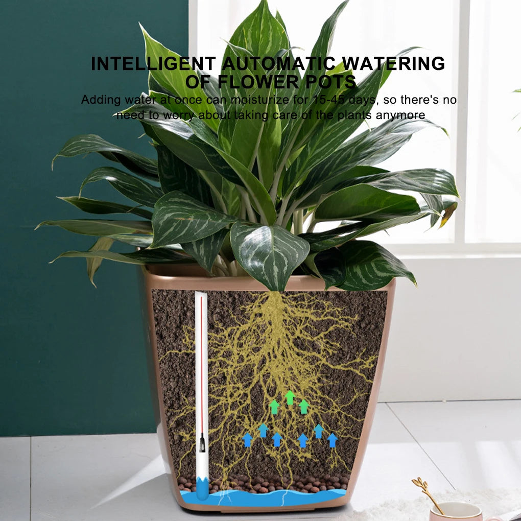 Selbstbewässernder Blumentopf – Modern, Smart & Pflegeleicht (14 cm) - Littlefarmerrs23