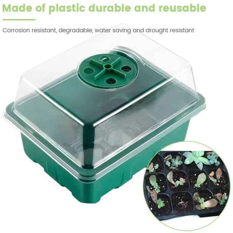 12-Topf Samenstarter-Tablett Pflanzenstarter-Set mit Basis