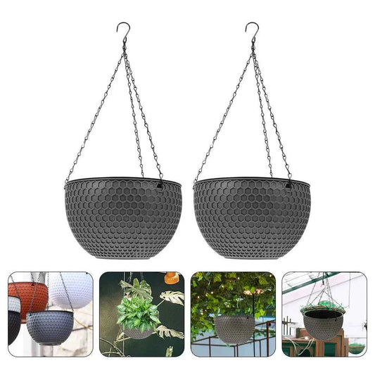 Hängekorb Blumentopf Kunststoff, 2er-Set, rund