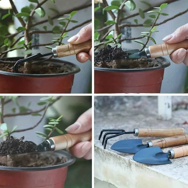 Mini-Gartenkit mit Rechen, Schaufel und Spaten