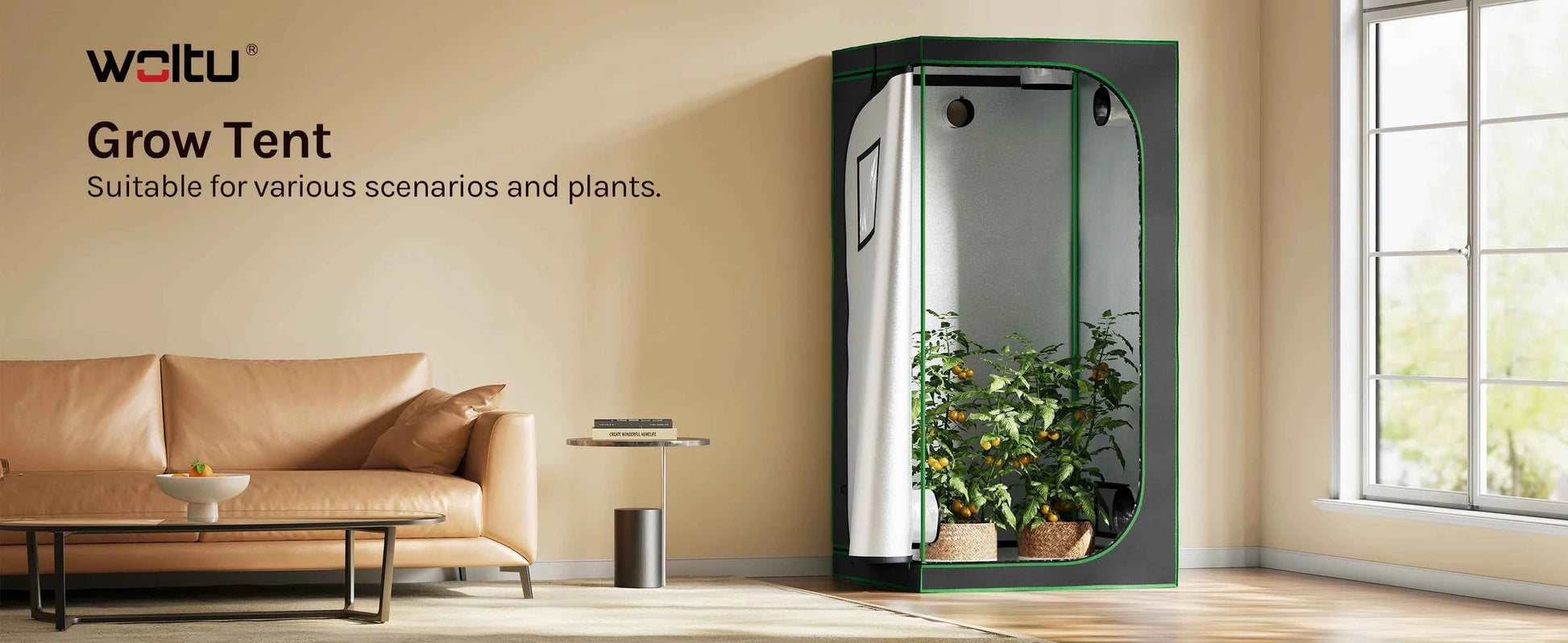 Growzelt mit Sichtfenstern – Reflektierendes Gewächshaus für Innenbalkon & Urban Gardening
