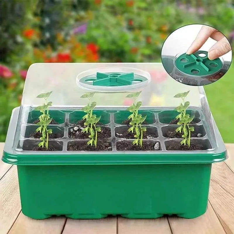 12-Topf Samenstarter-Tablett Pflanzenstarter-Set mit Basis