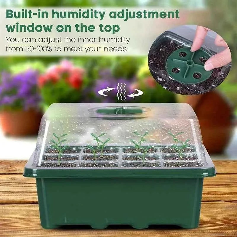 12-Topf Samenstarter-Tablett Pflanzenstarter-Set mit Basis