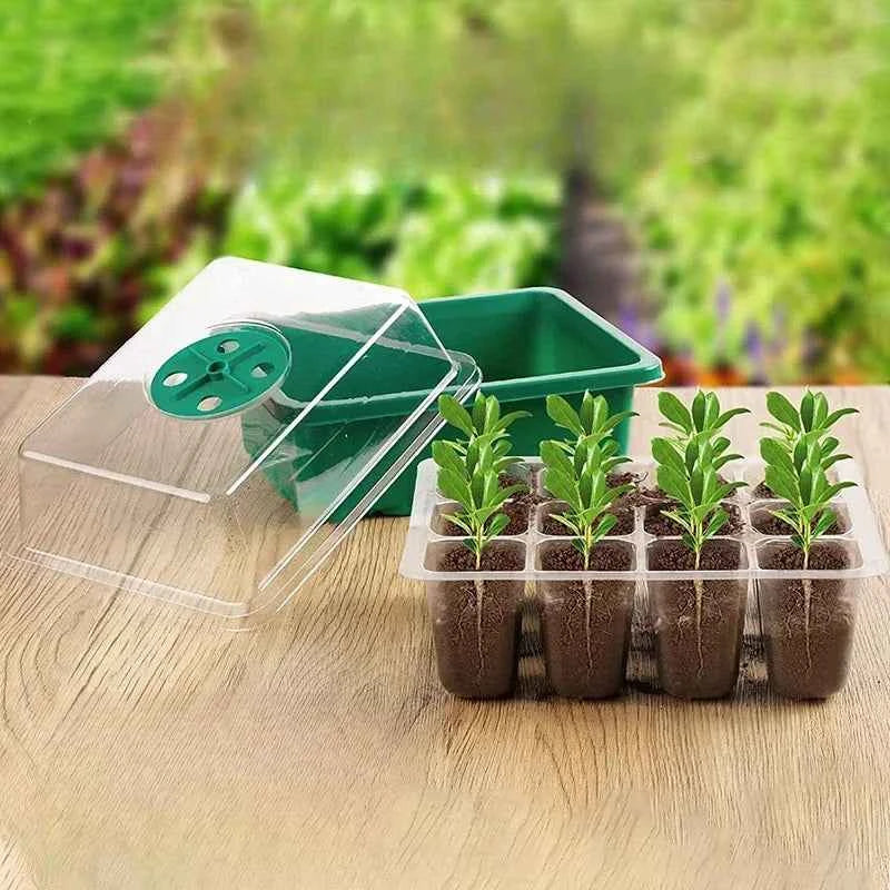 12-Topf Samenstarter-Tablett Pflanzenstarter-Set mit Basis