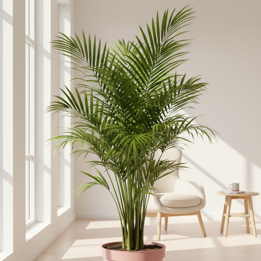 mach ein bild das es ermöglicht das ich diese pflanze gut verkaufe Kentia Palme 160cm inkl. elho Vibes Fold Round Topf Rosa - Ø30