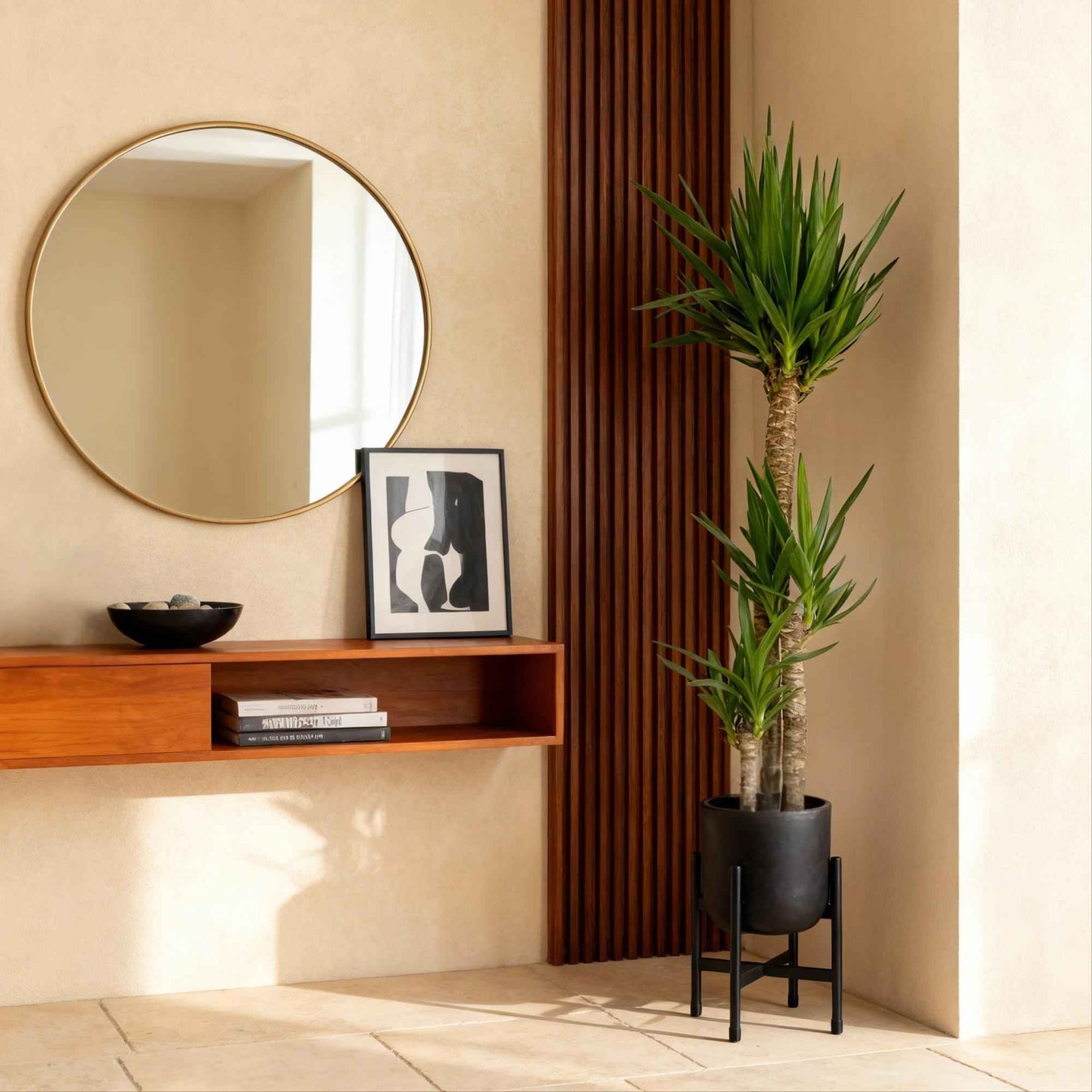 Green boutiQ - Zimmerpflanze - Yucca elephantipes - Yucca - Wenig Pflege - Grün - 1 - Topf 24cm - Höhe 140cm